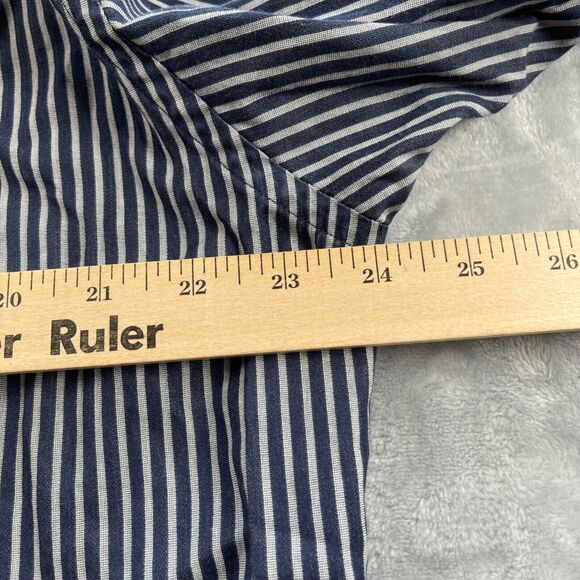 Hugo Boss Dress Shirt Men 16 34/35 Navy Gray Stripe 100% Cotton Enzo Regular Fit - Picture 7 of 16